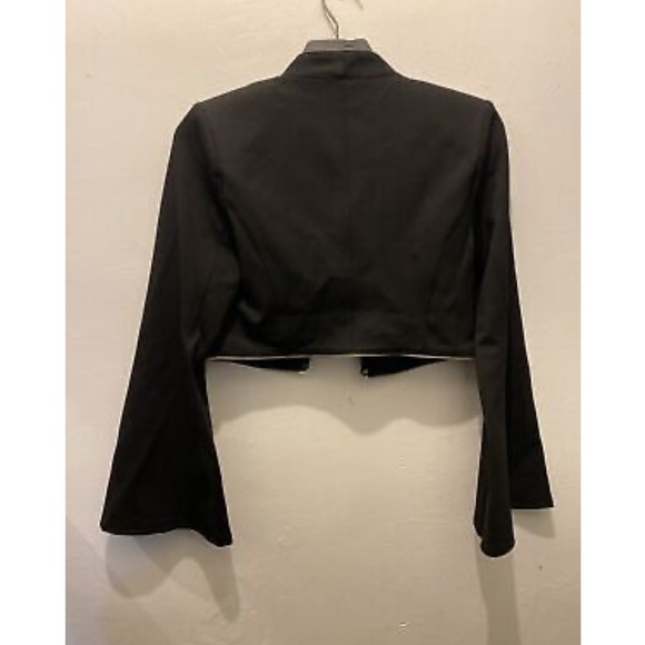 IMAN Global Chic Convertible Bell-Slv Ponte Blazer BLACK 1X NEW with Zipper - Picture 8 of 9